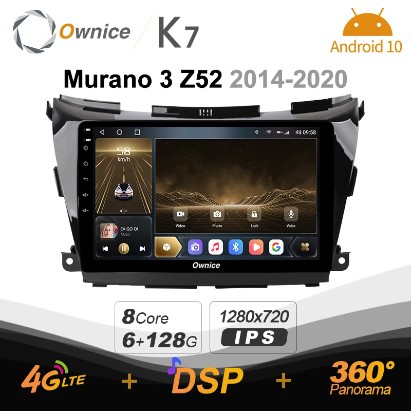 Ownice 4G LTE DSP Android 10.0 Car Multimedia Radio for Nissan Murano 3 Z52 2014-2020 8core 6GB+128GB autoradio Navigation GPS