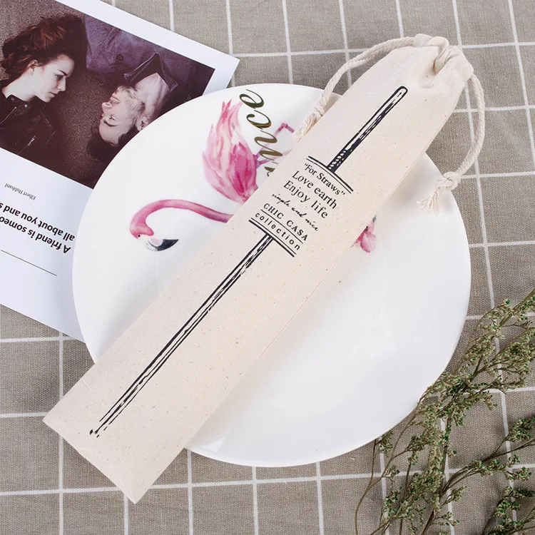 Line Lipstick Bag for Jewelry Cosmetic Makeup Packaging Pouch Cotton Linen Drawstring Wedding Party Gift Storage Bag Print Logo