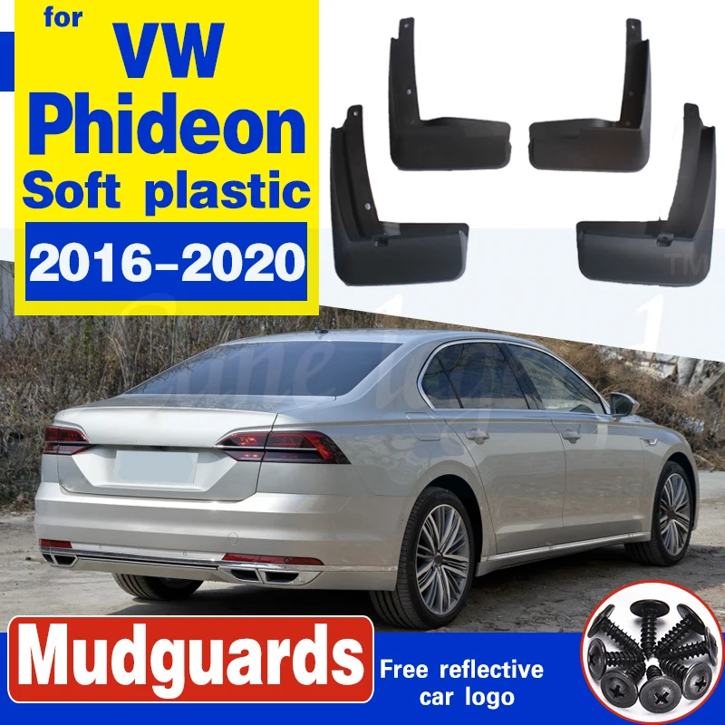 Car Front Rear Mudflaps for Volkswagen VW Phideon 2016~2020 Mud Flaps Mudguard Splash Guards Fender Soft plastic Accessories