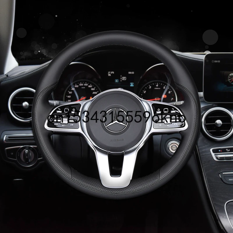 DIY Stitching Steering Wheel Cover For Benz A180L A200L GLA200 220 260 GLC260L GLB Car Accessories