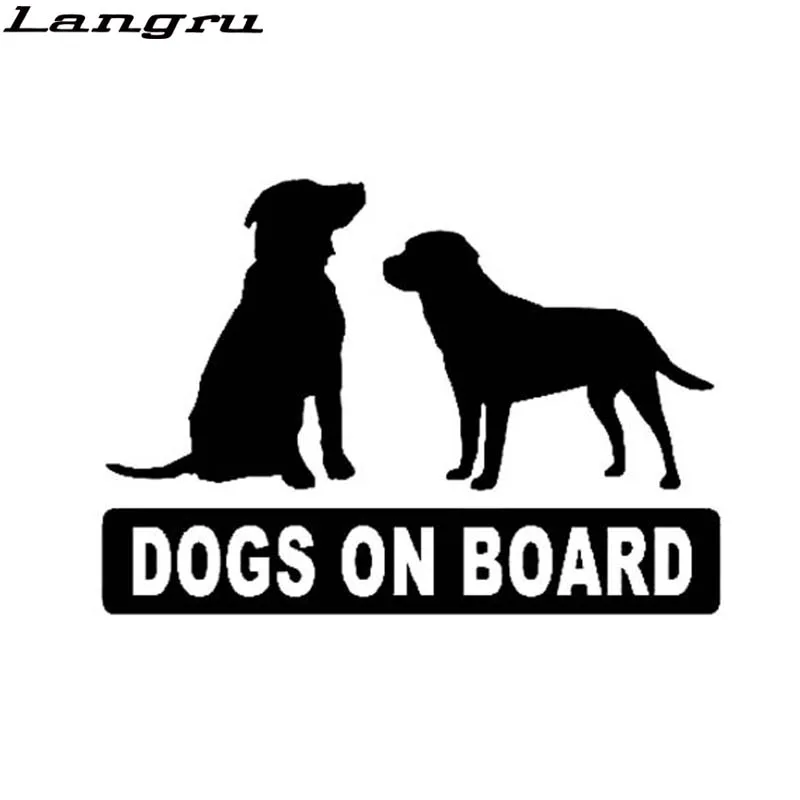 

Langru 13CM*9.1CM DOGS ON BOARD Vinyl Decal Car Motorcycle Sticker Jdm