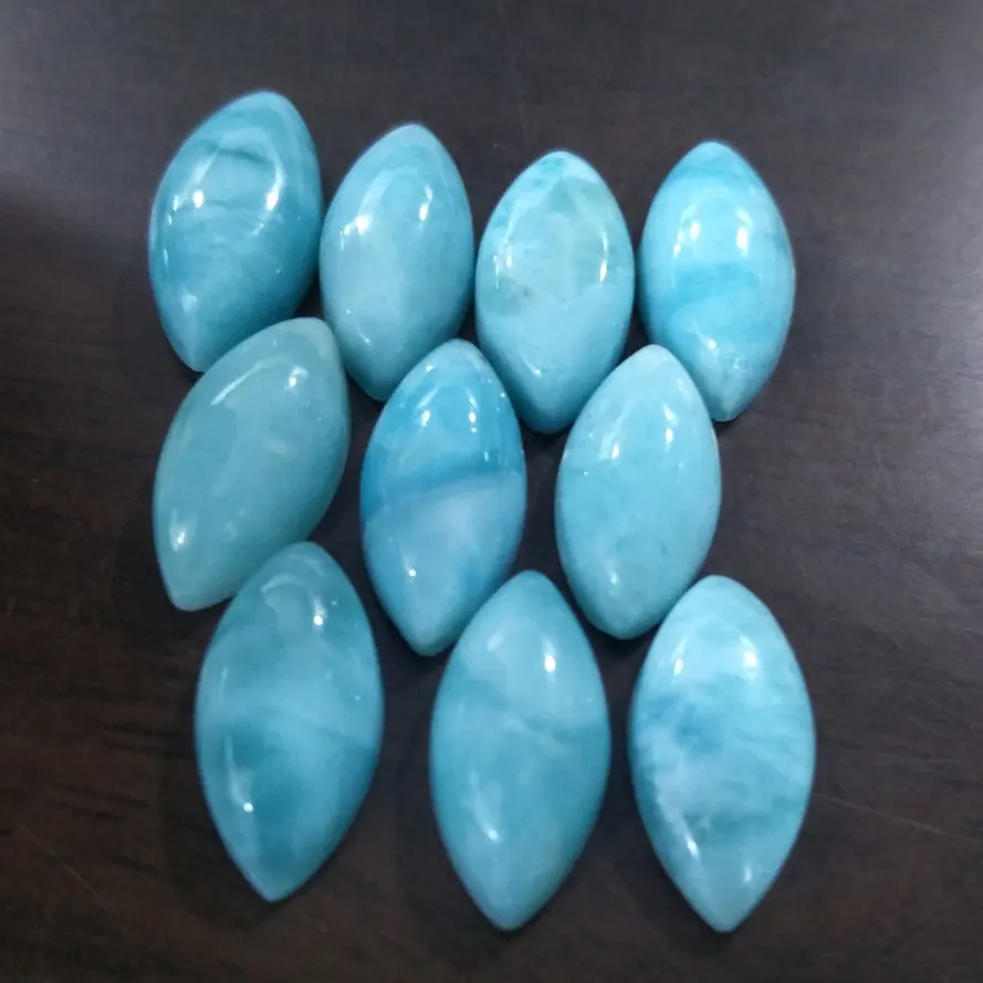 

10x20mm 8.65ct Cabochon Natural Larimar Marquise Loose Gemstone