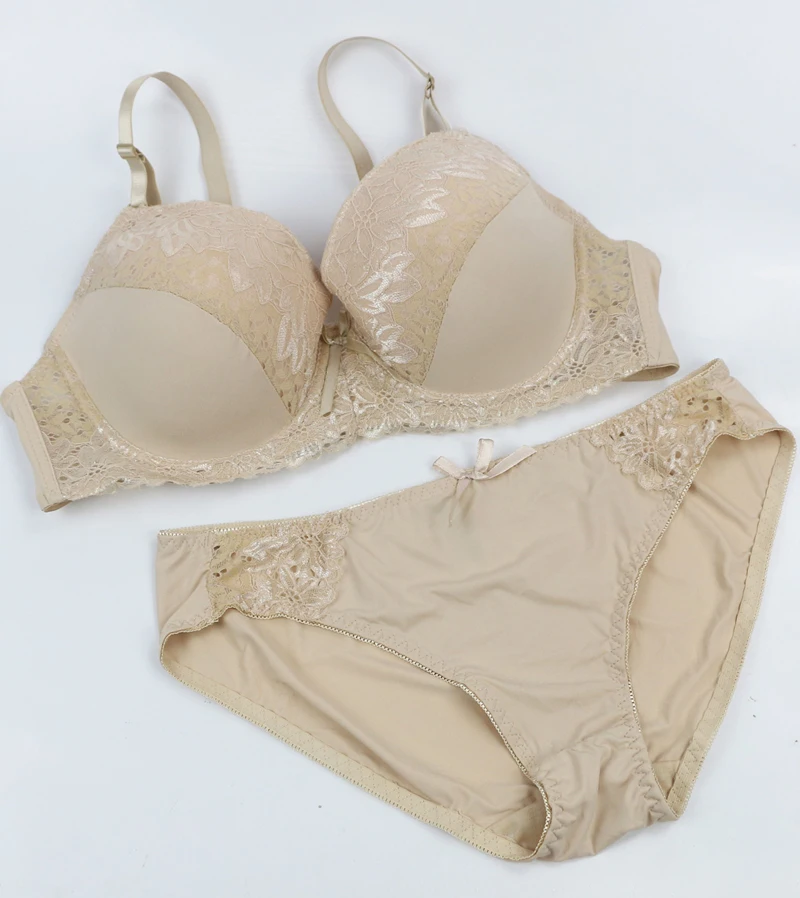 Push Up Bras Set For Womens Lace 38/85 40/90 42/95 C D DD DE Cup Underwear and Panties  4 Colors Demi Sexy  Lingerie