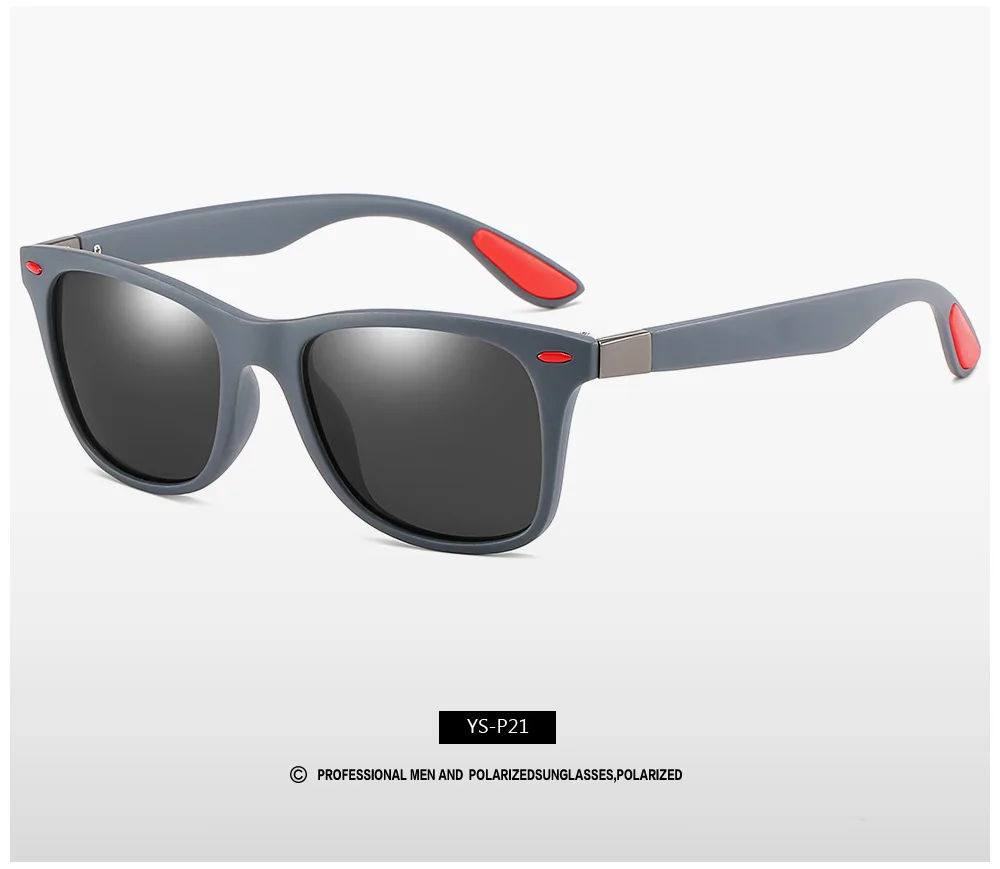 ZXWLYXGX Klassieke Gepolariseerde Zonnebril Mannen Vrouwen Brand Design Rijden Vierkant Frame Zonnebril Mannelijke Goggle UV400 Gafas De Sol