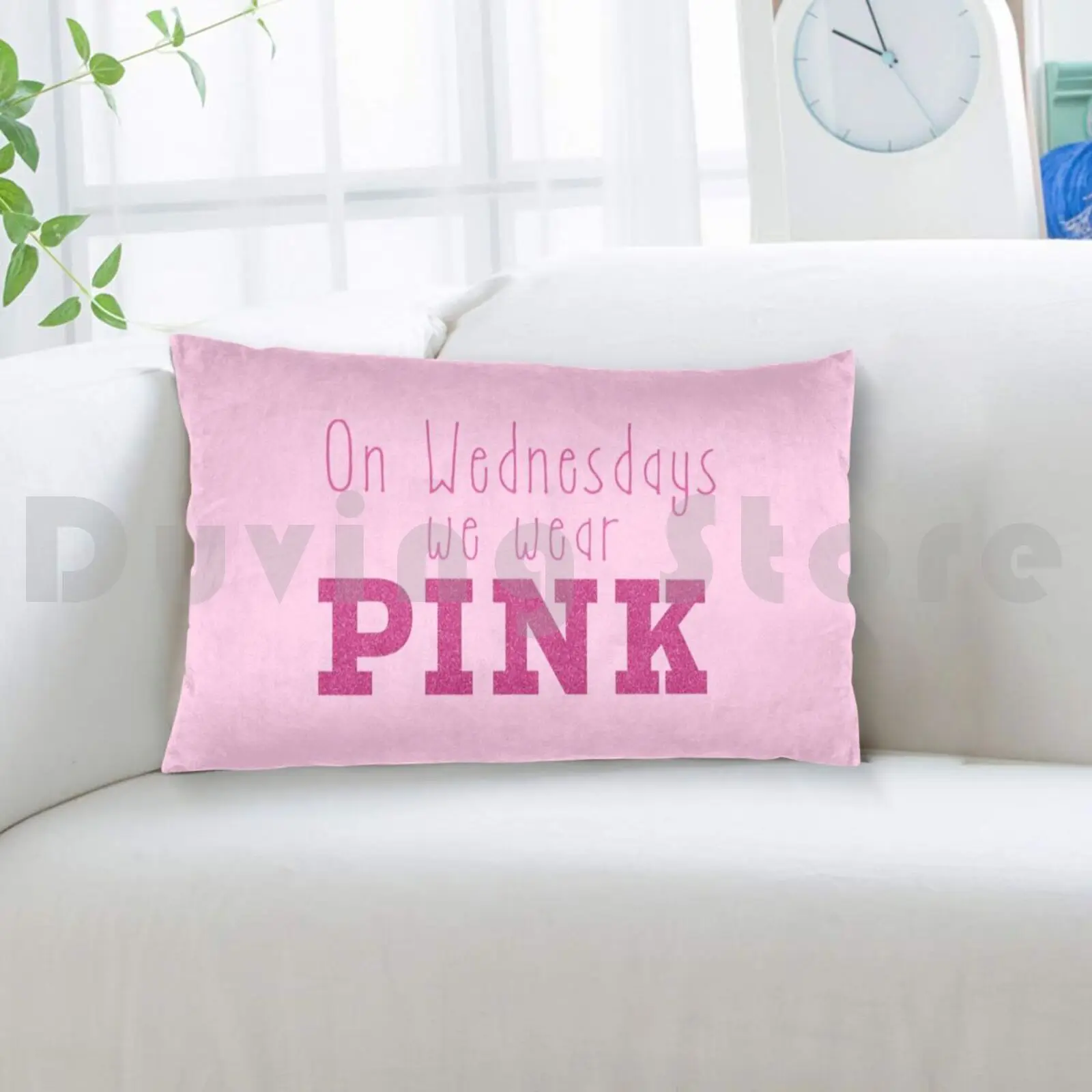 On Wednesdays We Wear Pink Pillow Case Printed 50x75 Pink Mean Girls Mean Girls Movie Quote Movie Quote view 4