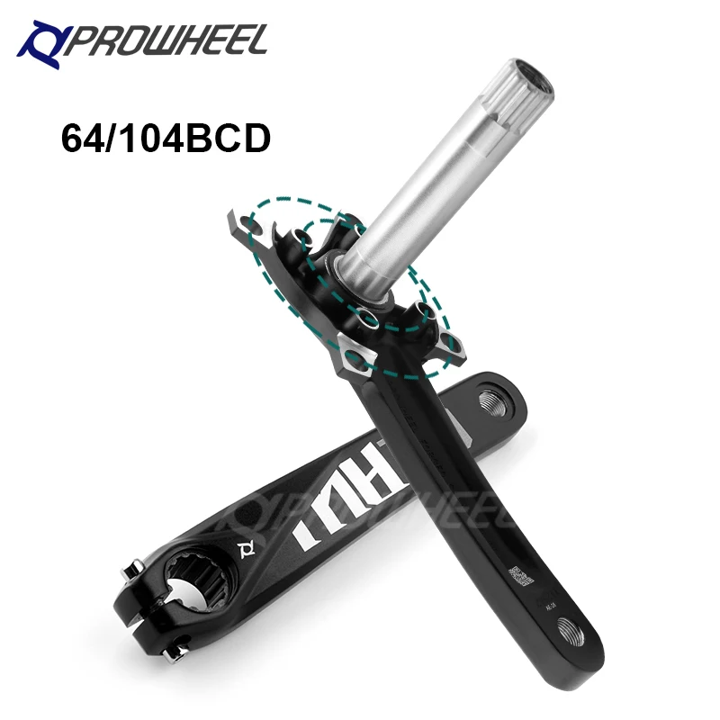 PROWHEEL 104BCD 170mm 175mm  MTB Bike Cranks 32/34/36/38T Oval  Sprocket with Bottom Bracket Mountain Bicycle Crankset