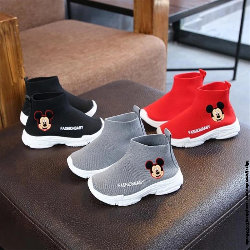 Mickey Mouse Children Duck Shoes For Boys Gilrs New Disney Soft Spring Autumn Baby Kids Sneakers Infant Tennis Breatha