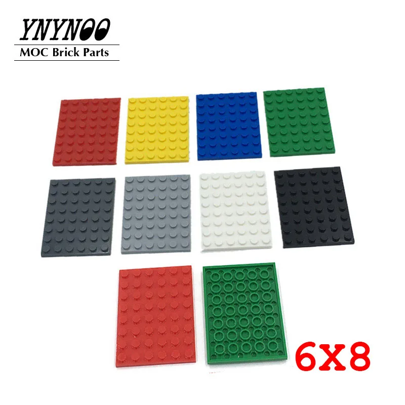 15 피스 플레이트 6x8 MOC 3036 블록 브릭 기본 플레이트 부품, DIY 교육 266096 크리에이티브 사이즈 어린이 선물용 장난감 