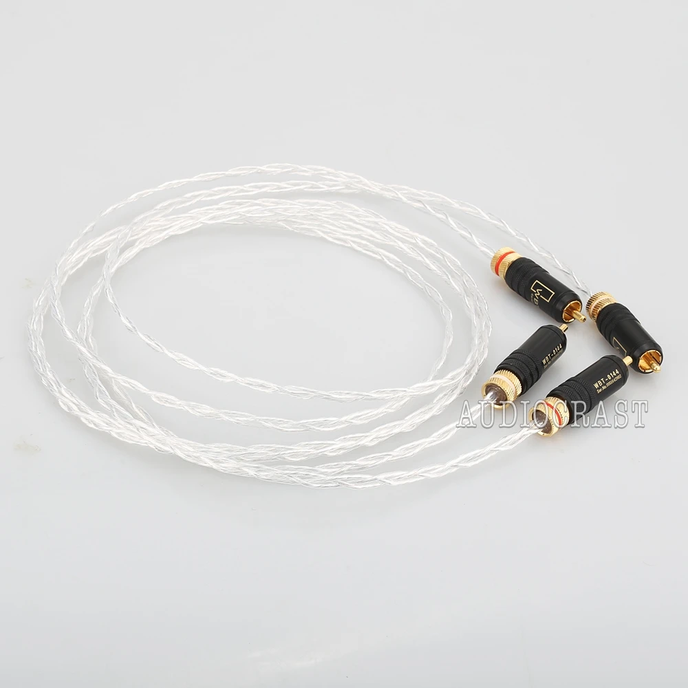 New OCC Silver Plated RCA Interconnect Cable Stereo Hi-Fi Audio Analogue Lead RCA TO RCA Audio Cable Phono RCA HIFI For CD/AMP