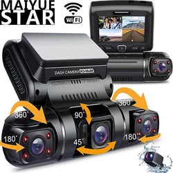 4 Ch Dash Cam 360°Panorama Car DVR HD 4*1080P Cameras WIFI/WDR Night Vision Automatic Video Recorder 24H Parking Monitor 256G