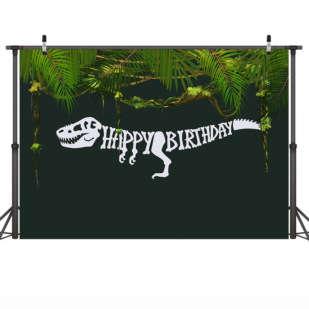 

Dinosaur Birthday party Photo Background Happy Birthday Theme Decorations T-Rex Raptor Design Banners Photography Backdrop 171