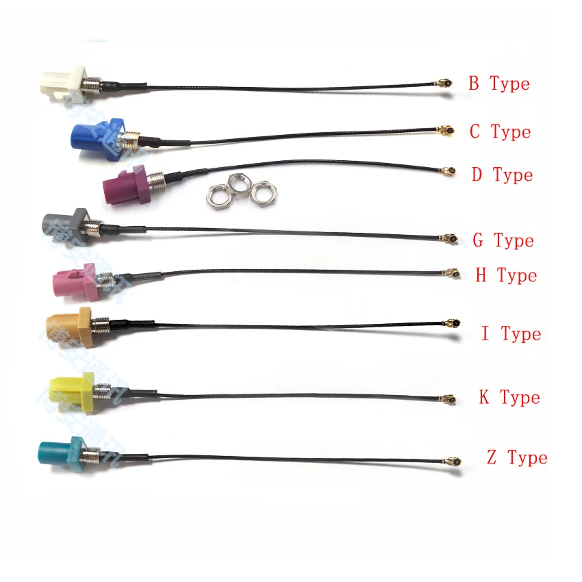 5PCS/Lot Fakra-C  Male to IPEX Plug Connector RF Coaxial Extension Pigtail Cable 1.13 1.13mm Wire 15CM/30CM