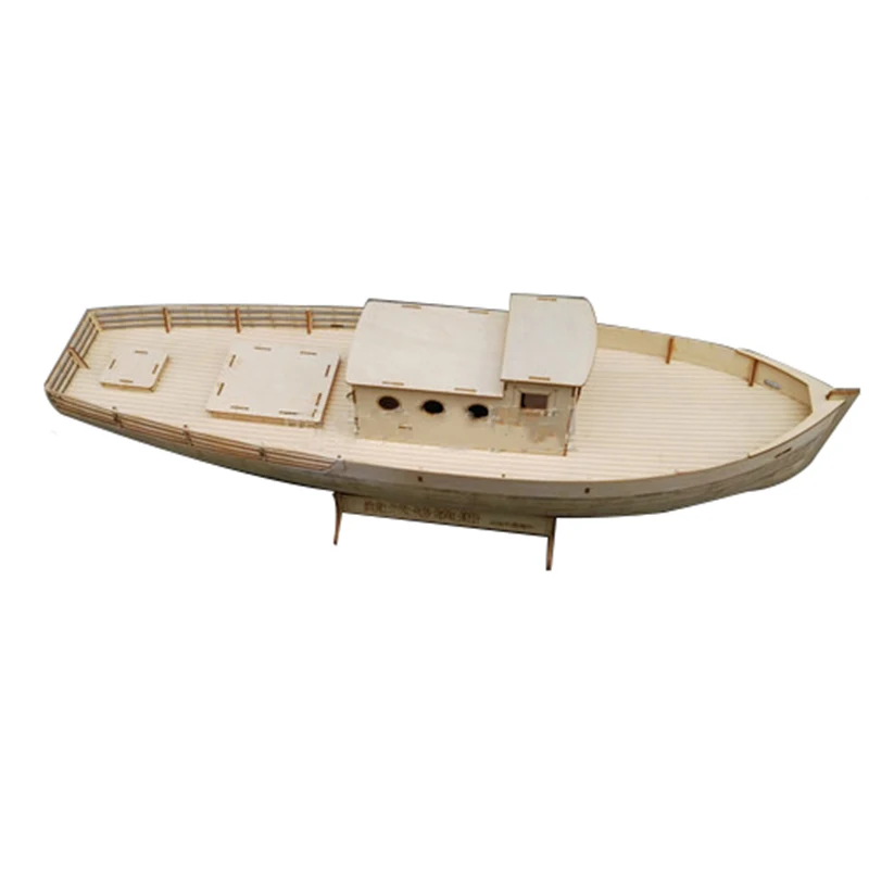 Fishing Boat Manual Boat Model Kits, Remote Control Electric Boat Wooden Assembled Boat Model