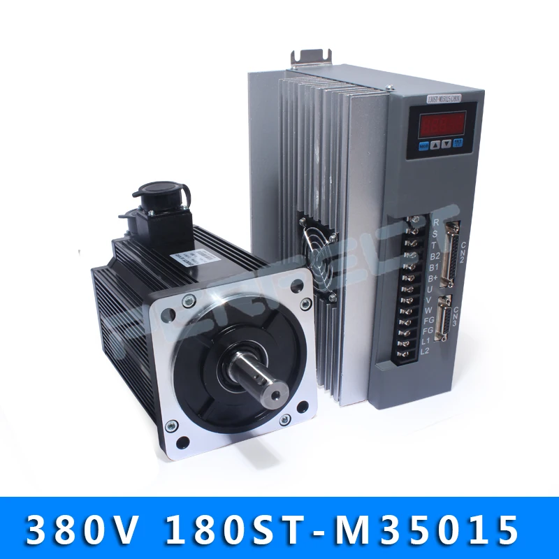 

380V 7.3KW 180ST-M35015 AC Servo motor 1500RPM 35N.M. 7300W Three-Phase ac drive permanent magnet Matched Driver AASD-75A