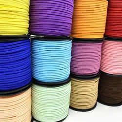 5yards 3mm Flat Faux Suede Braided Cord Korean Velvet Leather Handmade Thread String Rope For DIY Jewelry Making Supplies #SBT