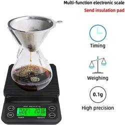 0.1-3000g Portable LCD Electronic Kitchen Scales V60 Coffee Accessories Weighing Balance Digital Coffee Scale