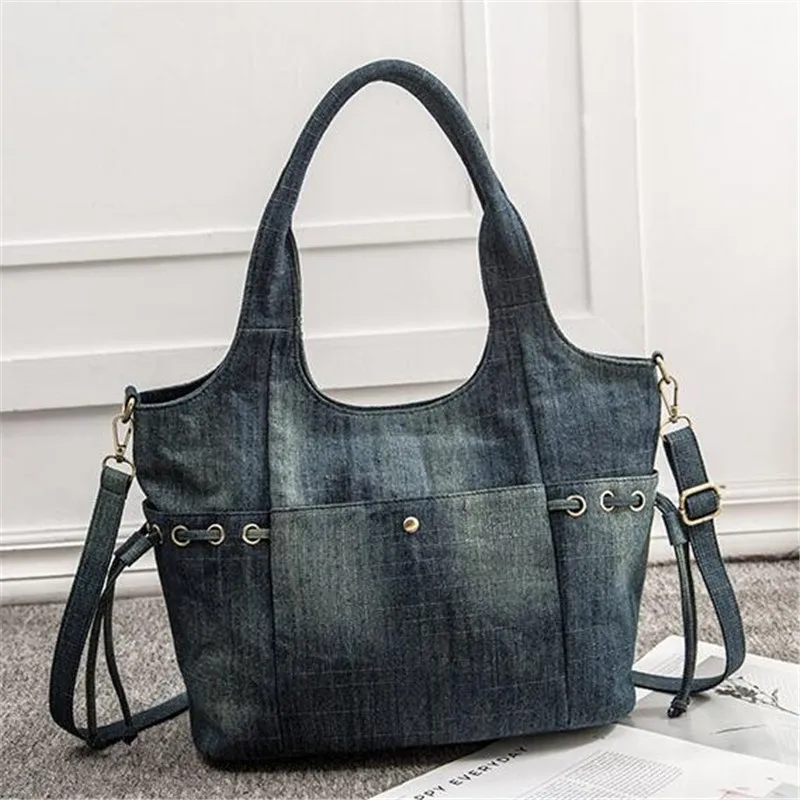 2023 New High Quality Women Denim Shoulder Bags Large Size Handbags Totes Casual Bags Multifunctional Bags Drop Shipping