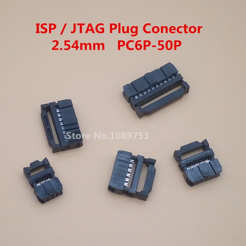 20pcs JTAG IDC Socket Kit 2.54mm ISP Plug Female Dual Row Connector FC-6/8/10/14/16/20-50P