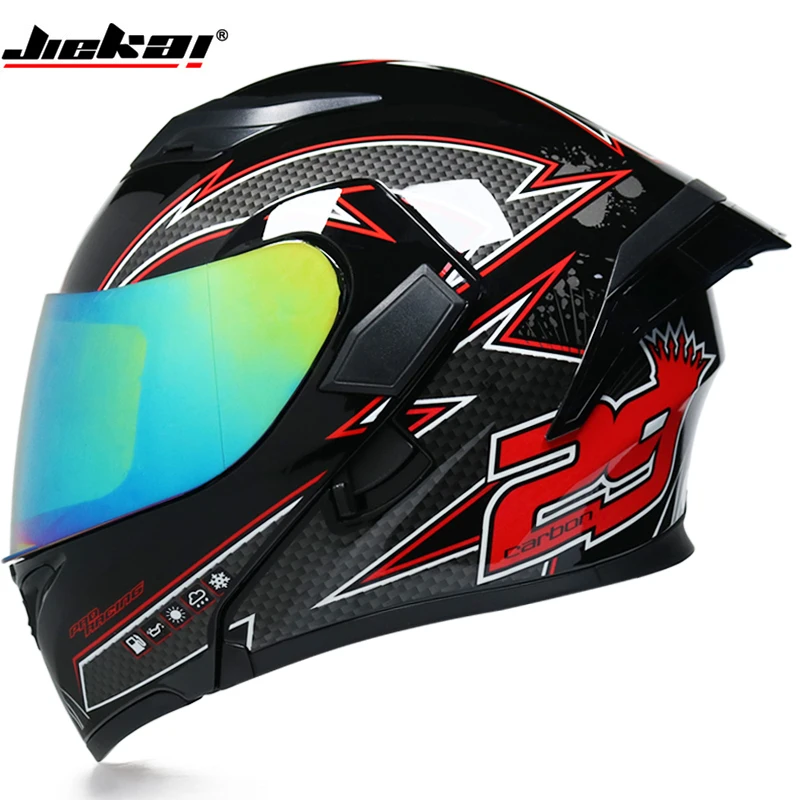 JIEKAI 902 flip up double lens motorcycle helmet removable and washable liner Aerodynamic design modular helmet