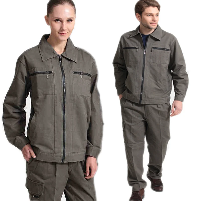 100%cotton Working Coveralls Men Women Electronic Worker Welding Suit Clothes Set Labor Mechanical Works Auto Repair Uniforms