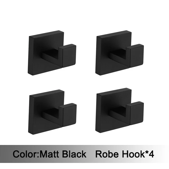 Zwarte Badkamer Hardware Set 304 Roestvrijstalen Handdoekrek Toiletpapierhouder Handdoekhouder Badkameraccessoires