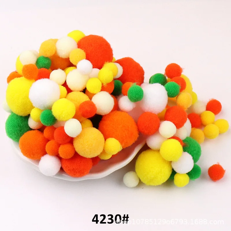 10mm To 30mm 20g Multi Size Mix Colors Pompom Fur Craft DIY Soft Pom Poms Balls Wedding Decoration Glue on Cloth Accessories
