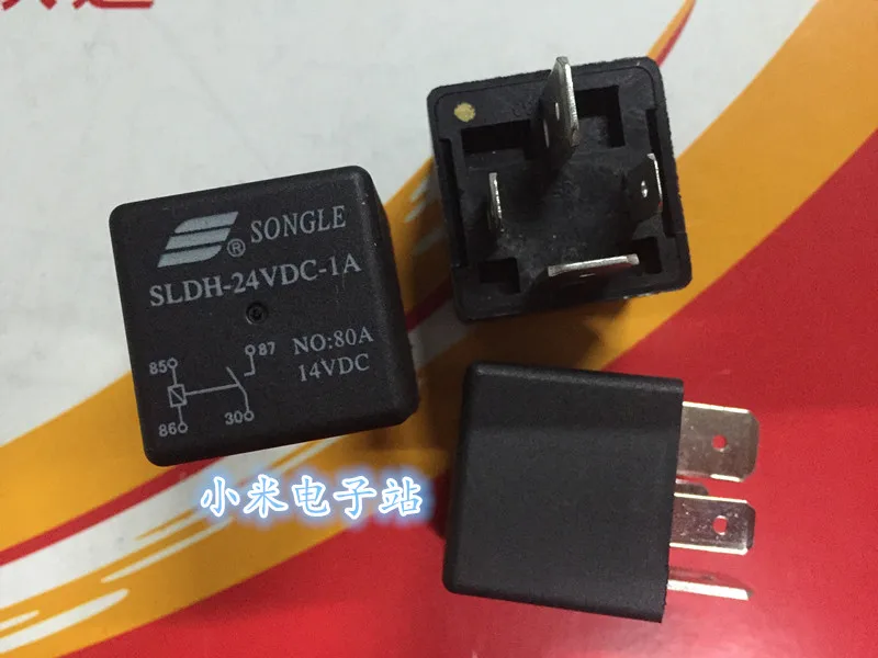 

SLDH-24VDC-1A Song Le relay 4 feet normally open 80A 14VDC PCB / thick pin 4142