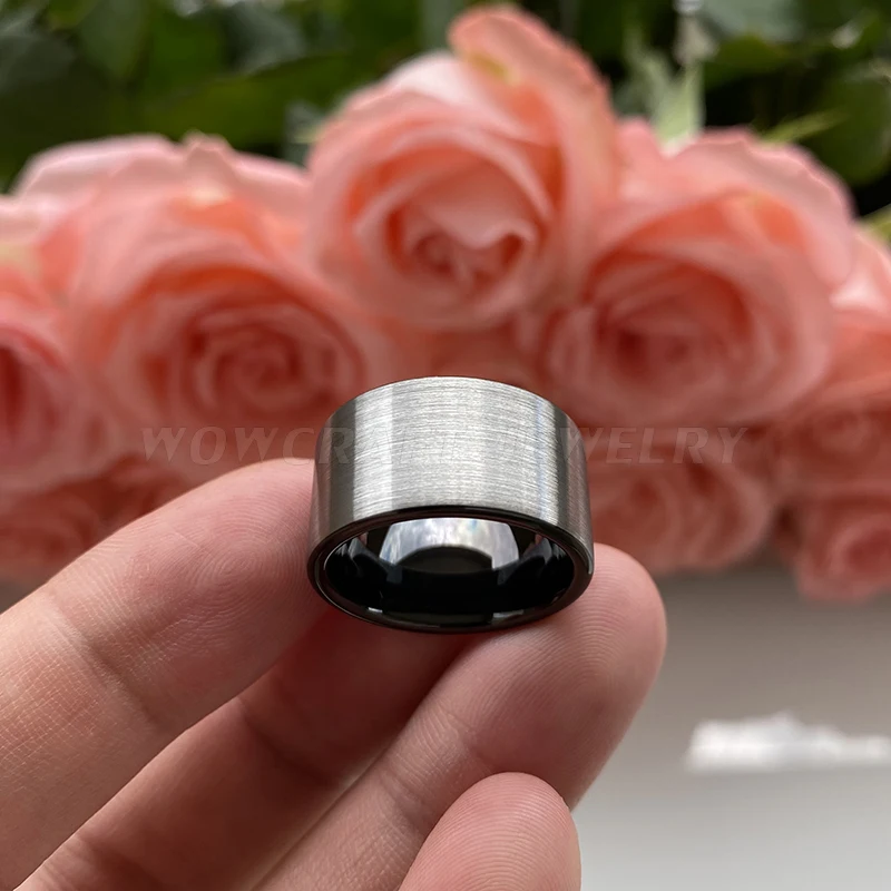 12mm Tungsten Carbide Rings Wedding Band for Men Dropshipping Wholesale Brushed Finish I Love You Engraved Comfort Fit