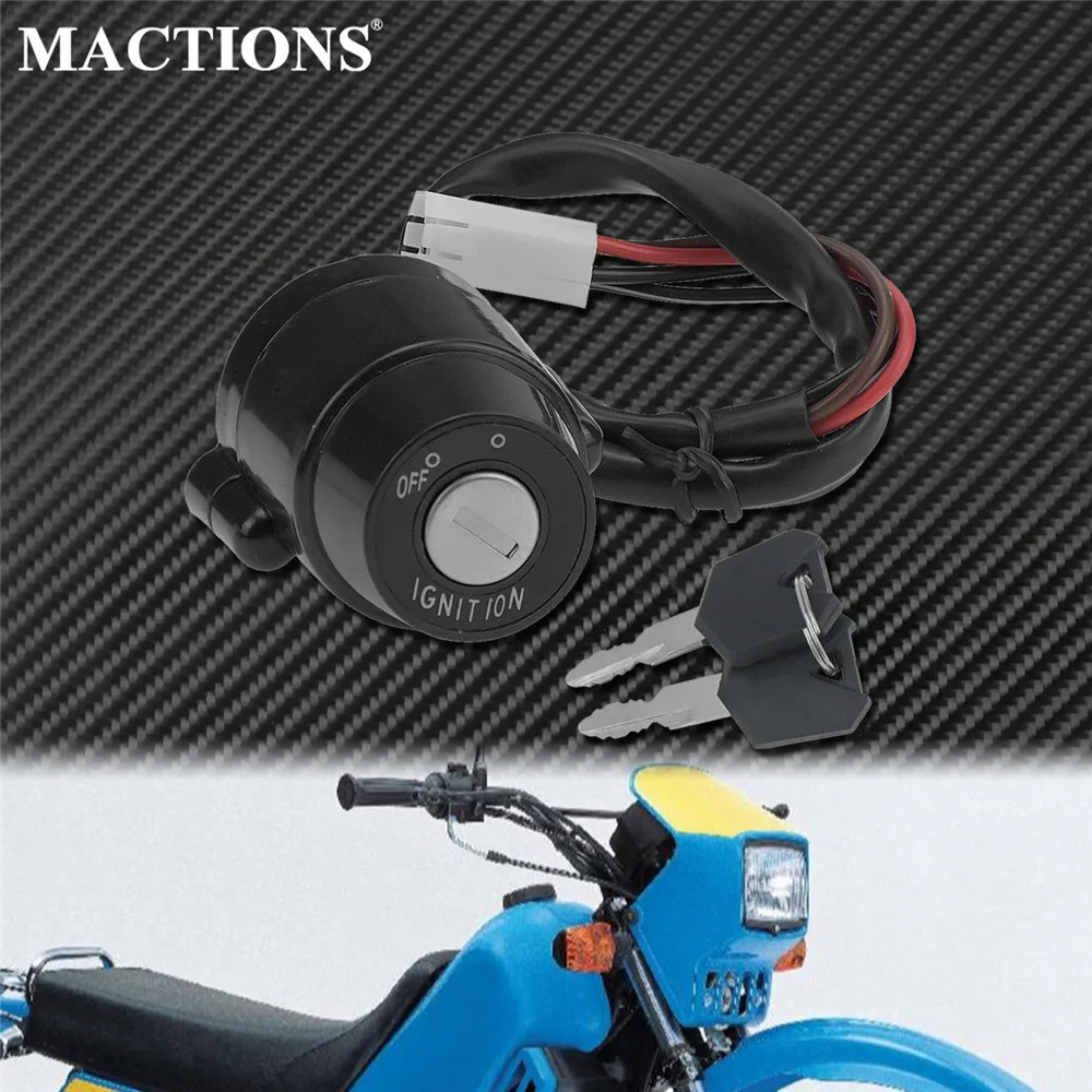 

Motorcycle Ignition Switch Lock Keys 12V Black Aluminum For Yamaha DT100 74-83 DT125 74-81 DT175 DT250 XT250 4 Wires& 4 Plugs