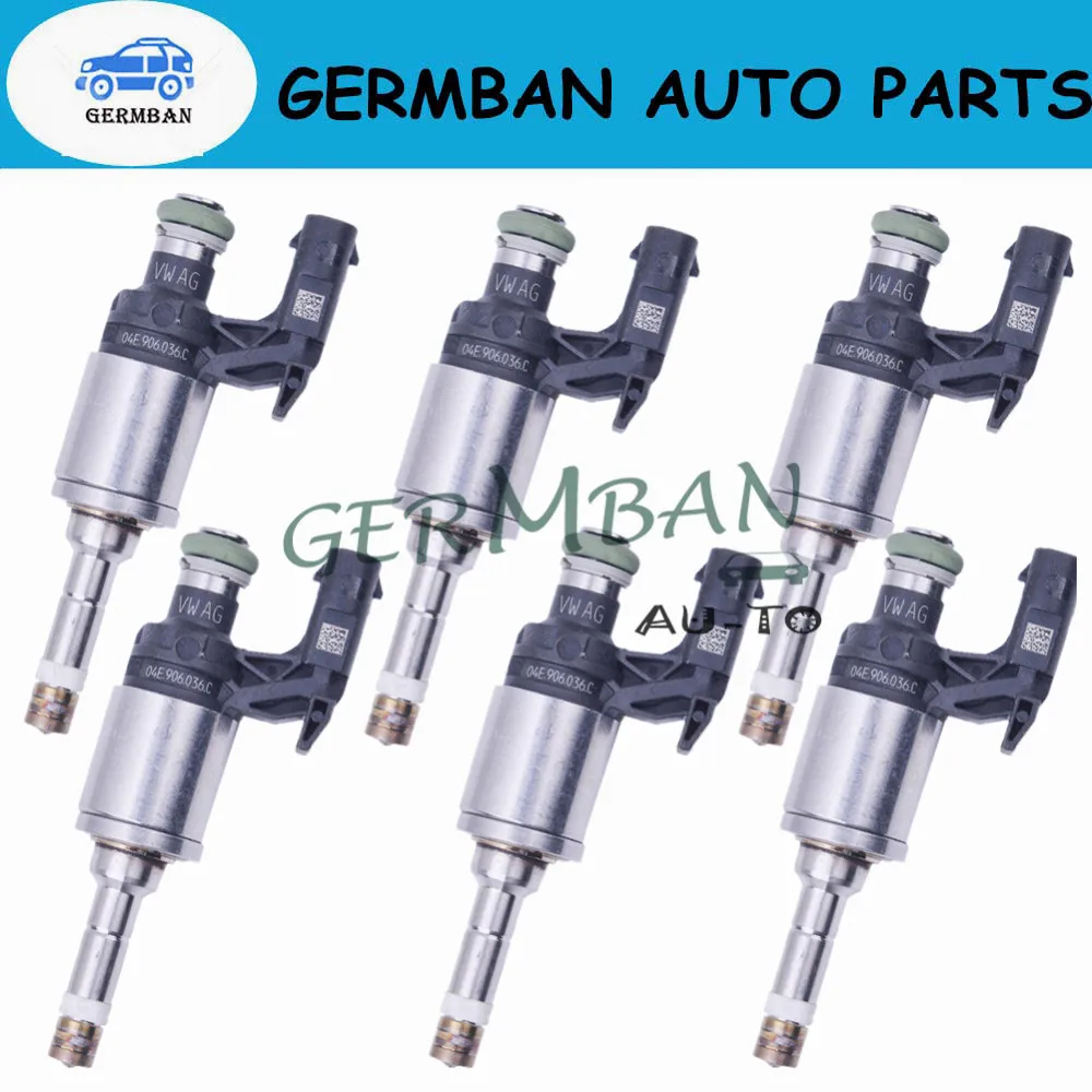 6PCS 04E906036C 04E906036E 04E906036Q 100% NEW Fuel injector for VW Lavida Santana Octavia 1.4L Assy-Fuel Parts 04E 906 036 C