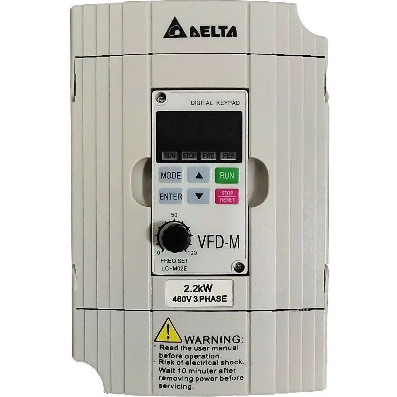 Imagem -02 - Inversor Novo Vfd015m21a do Delta de 5kw 2. 2kw 3.7kw 380v Frequência de Saída 0.1400hz Portador até 15khz 1.