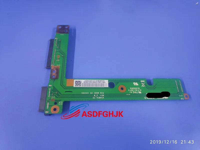 Placa IO HDD Placa de Conector do Disco Rígido, 100% Trabalho Perfeito, ASUS X540S, X540SC, X540SA, Original