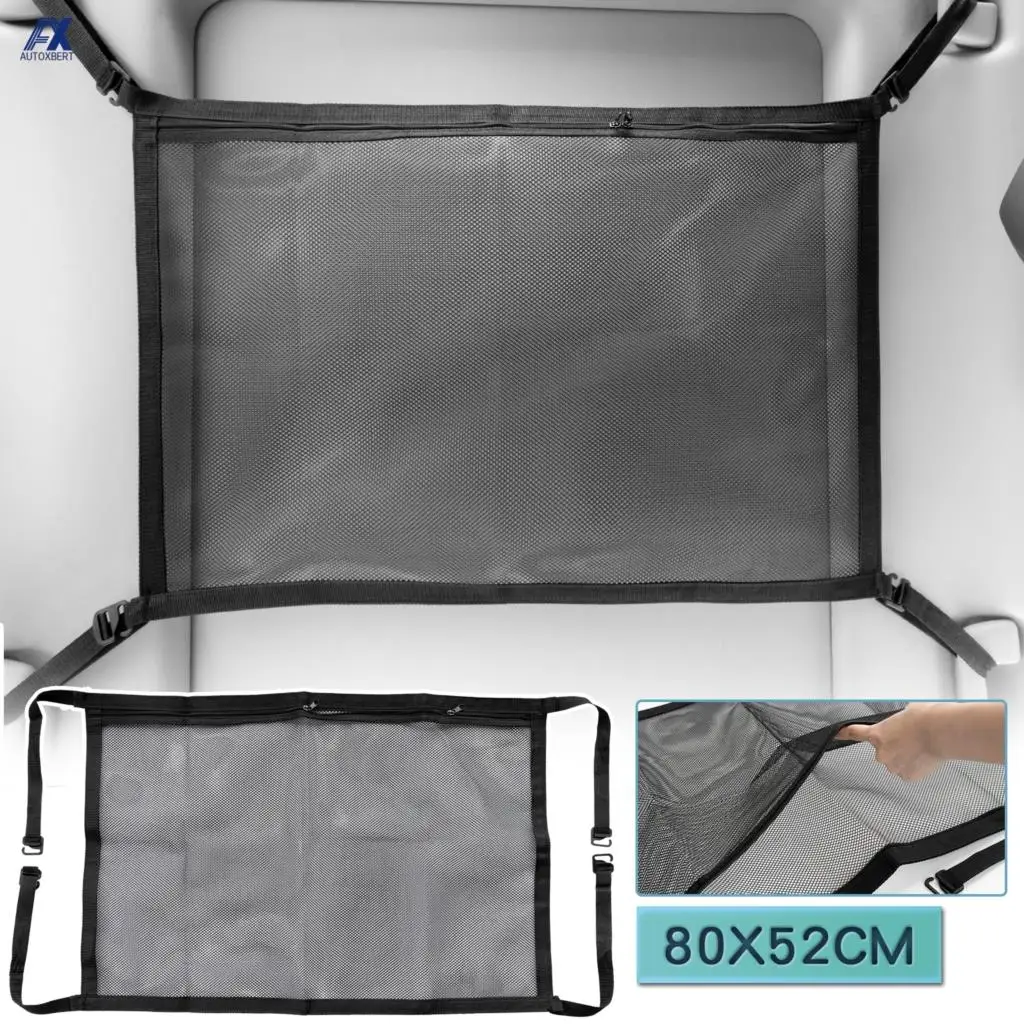 Car Ceiling Storage Net Interior Cargo Roof Breathable Portable Pouch Mesh Bag Luggage Hammock Stowing Tidying For Jeep Wrangler