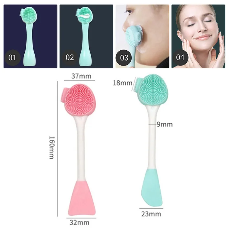 Facial Cleansing Brush Scrubbers Food Grade Silicone Manual Dual Face Wash BrushIdeal For Deep Pore Exfoliation Wash Makeup