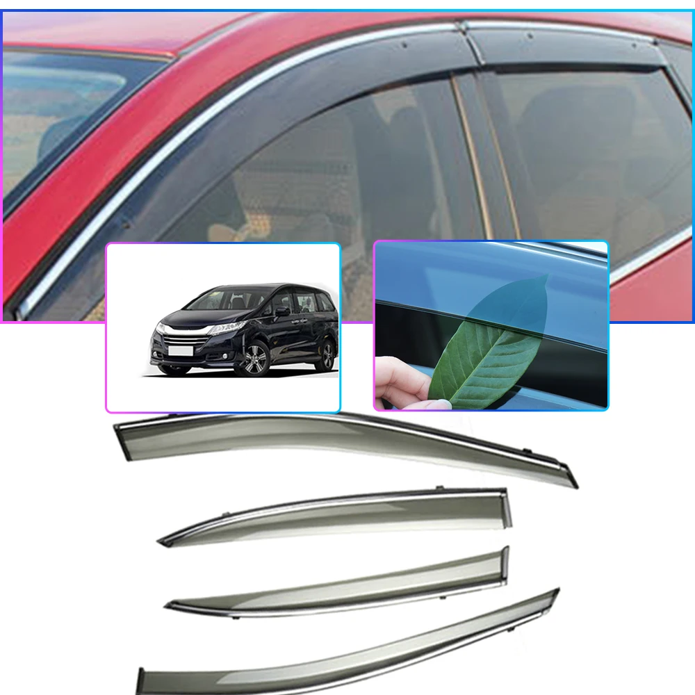 

Car Styling Smoke Window Sun Rain Visor Deflector Guard For Honda Odyssey 2009 2010 2011 2012 2013 2014 Accessories 4PC