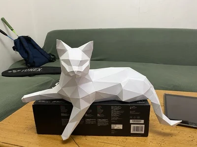 3D Papercraft Paper Cat White Black Halloween Boy\'s Bedroom Wall Decor Art Decorations Home Hallway Party Decorations Diy Toys