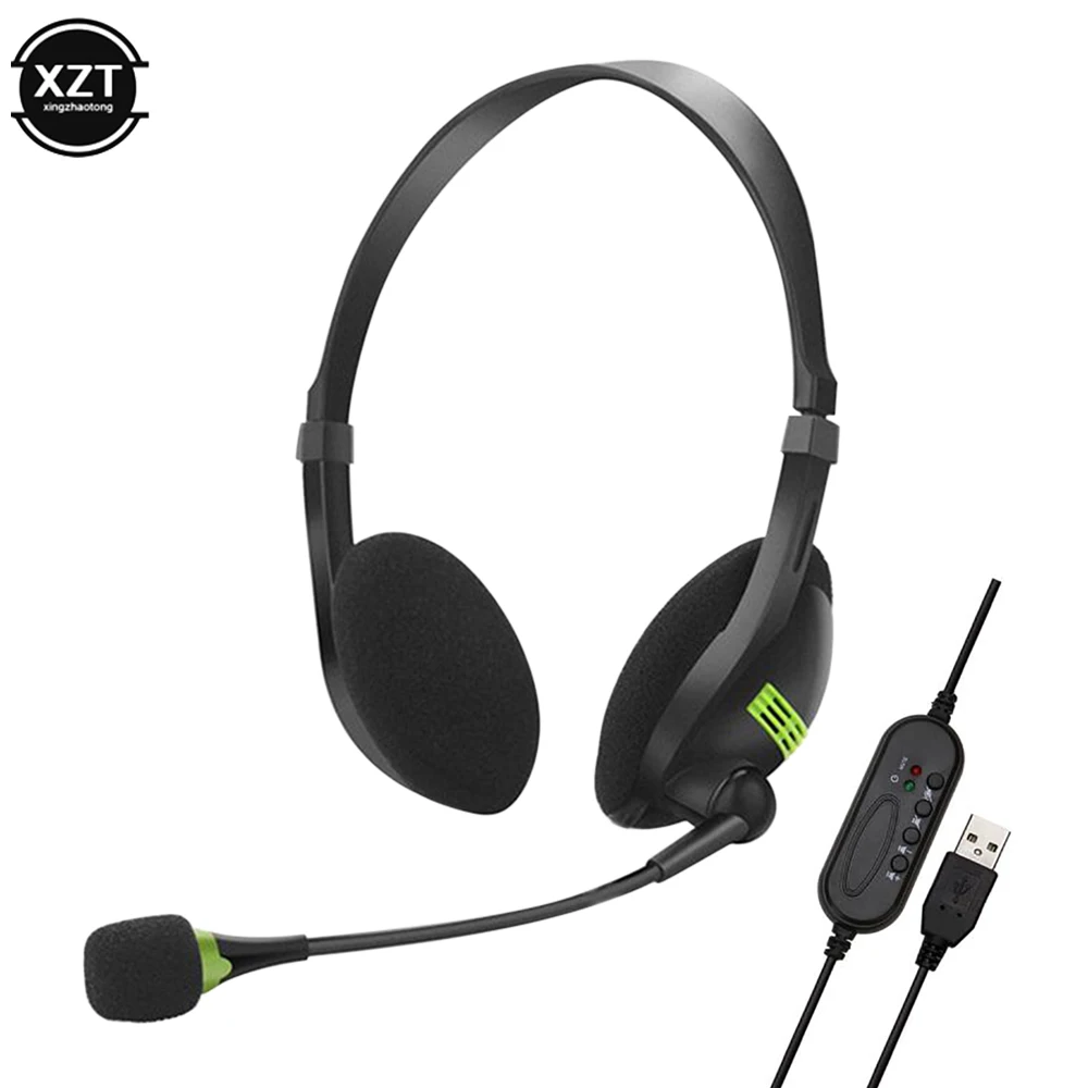 Casque filaire à suppression de bruit avec microphone, casque USB universel, ordinateur de bureau, ordinateur portable, notebook, 3.5mm