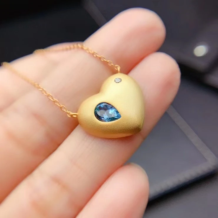 

KJJEAXCMY изысканные ювелирные изделия из стерлингового серебра 925 пробы с натуральным синим топазом для девочек, популярный кулон с драгоценными камнями, ожерелье, поддержка теста в китайском стиле