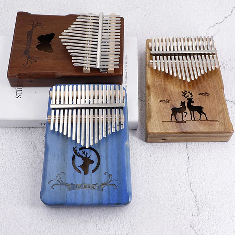 Kalimba 17 Keys Calimba Thumb Piano  Mbira Muspor Musical Instrument Hand Guard Mahogany Body With Accessory