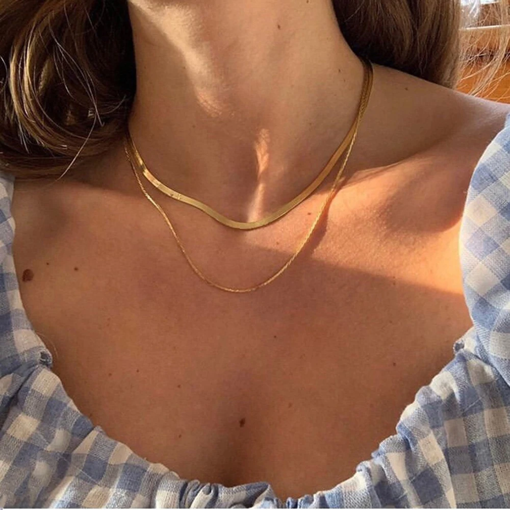 IPARAM-Collier Ras du Cou Simple pour Femme, Bijoux Rétro Dorés, Cadeau à la Mode