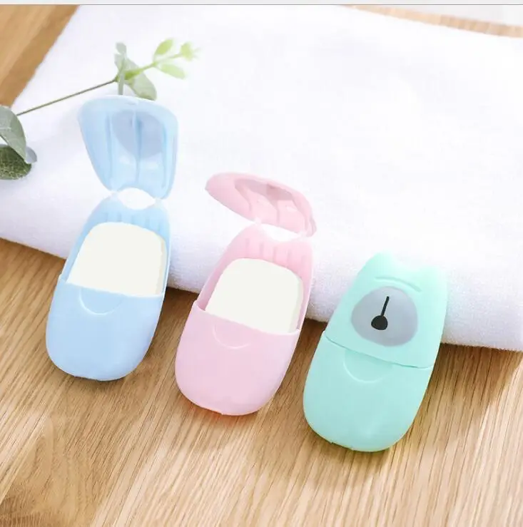 travel soap paper sheets 50pcs Disposable Boxed Paper Soap Travel Camping Portable Hand Washing Box Scented Slice Sheets Mini