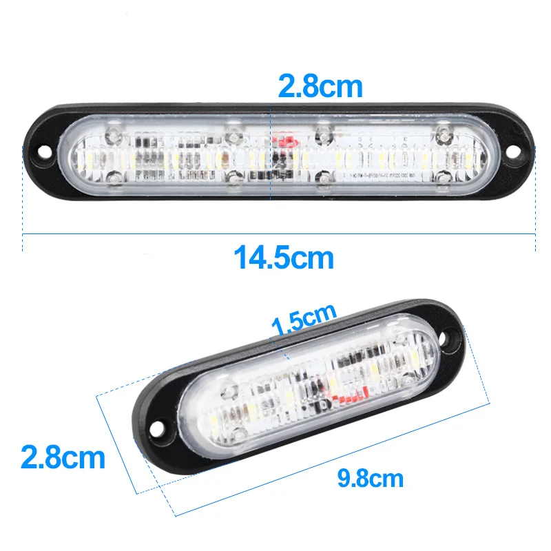 Mini Led Light Bar 6000K Car Work Signal Lamp Warning Emergency Lights for Universal Vehicle Coche Auto Led Light All In One