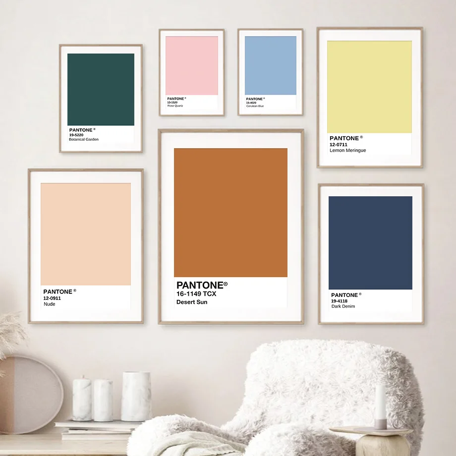 

Pantone Color Pink Yellow Green Modern Wall Art Canvas Painting Nordic Posters And Prints Pictures For Living Room Home Decor