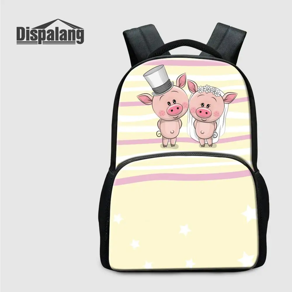 Large Capacity Computer Backpack For Teenage Girls Cartoon Pig School Bags Women Canvas Laptop Bag For Traveling College Bagpack