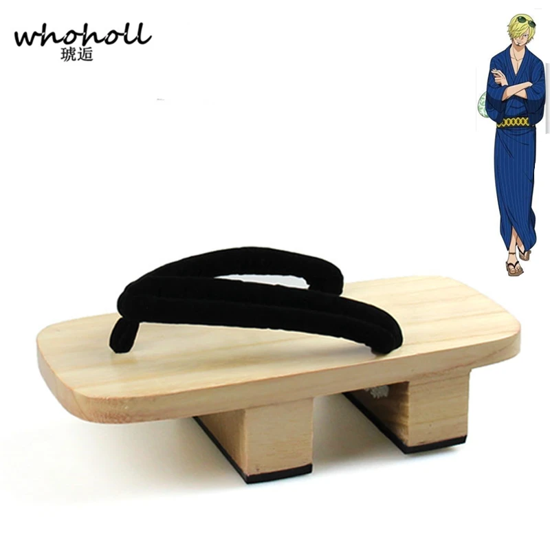 WHOHOLL kimono Cosplay Costume man geta slippers Japanese Wooden clogs Flip-flops Man Sandals