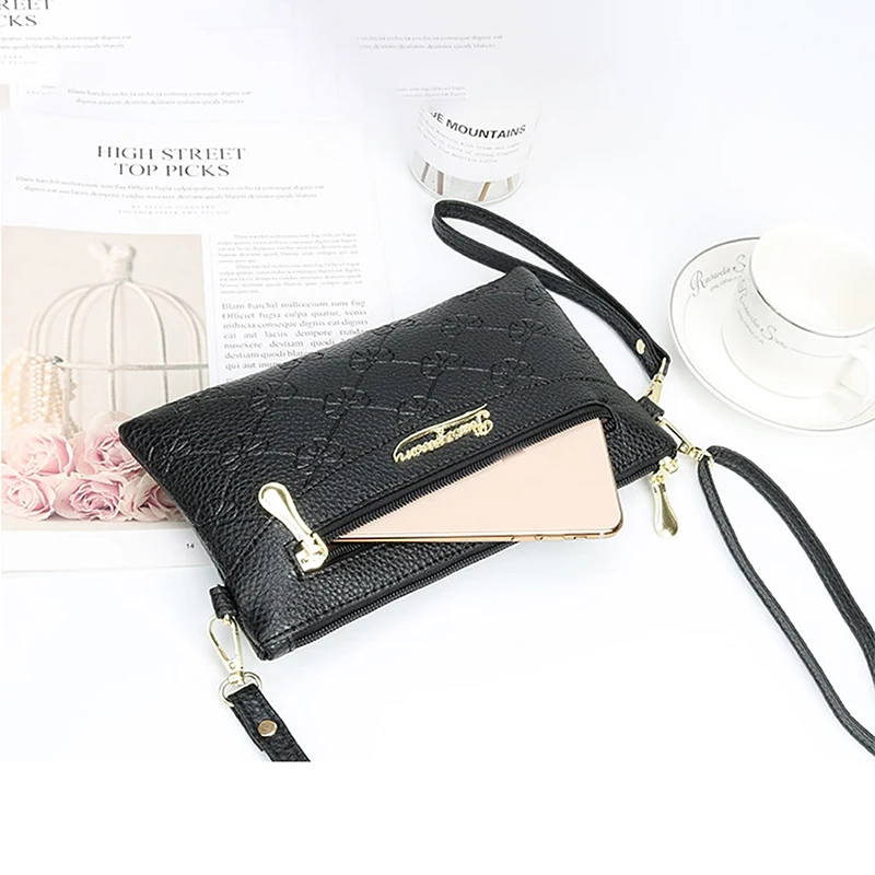 PU Leather Embossing Shoulder Bags for Women New Fashion Multi-function Crossbody Bags Cheap Female Bag Comfortable Wrist Strap