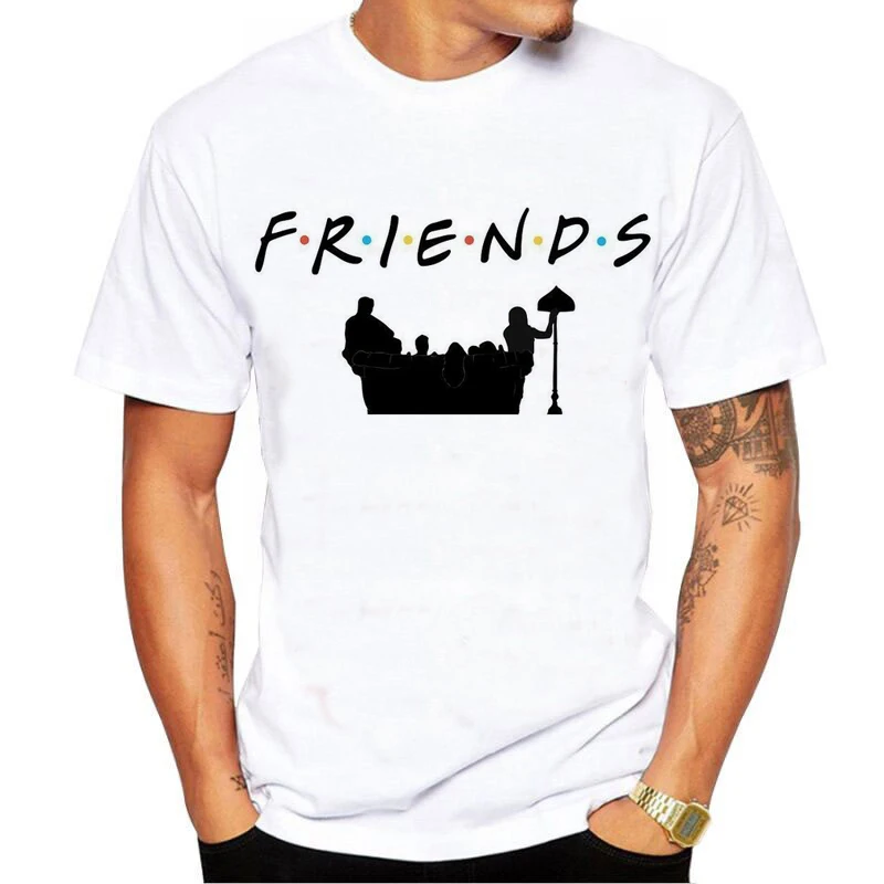 New hot sale printed cartoon T-shirt men casual graphics Friends TV short-sleeved shirt summer T-shirt top tee