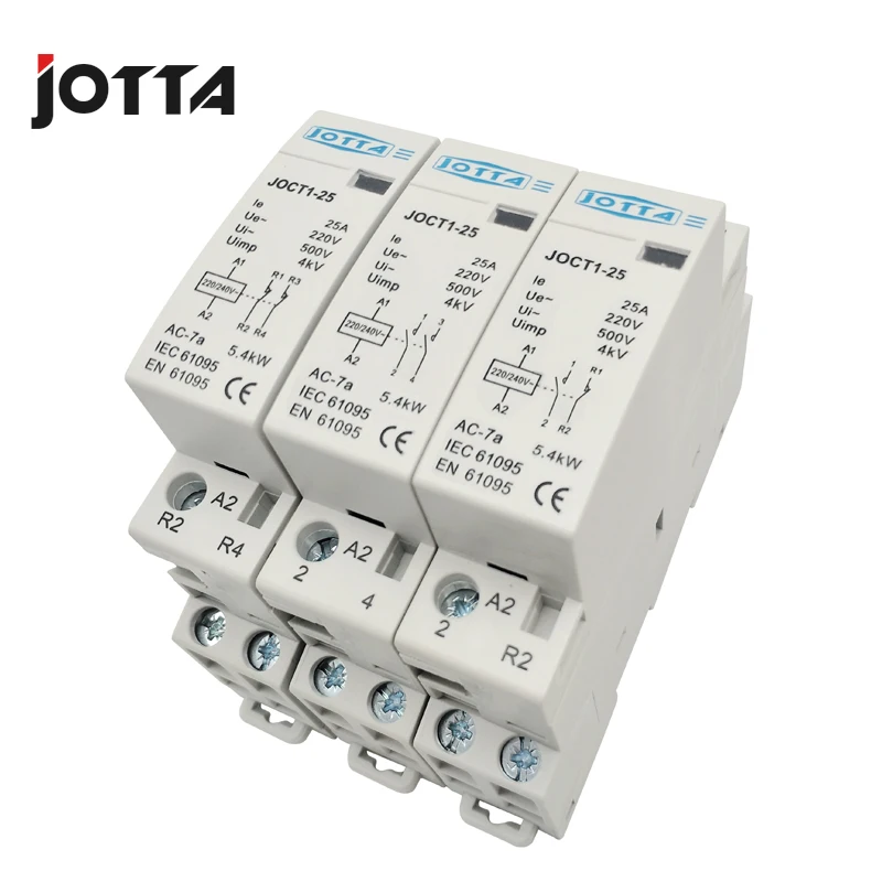 2P 16A/20A/25A  220V/230V 50/60HZ Din Rail Household AC Contactor 1NO 1NC / 2NO / 2NC