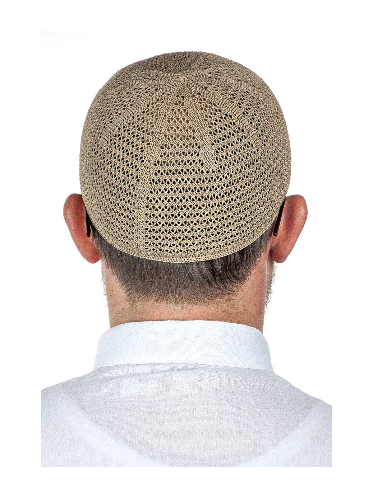 Luxo aço de malha boné de oração qualidade visual recurso ramadan perfeito presente leve poliéster algodão para homem