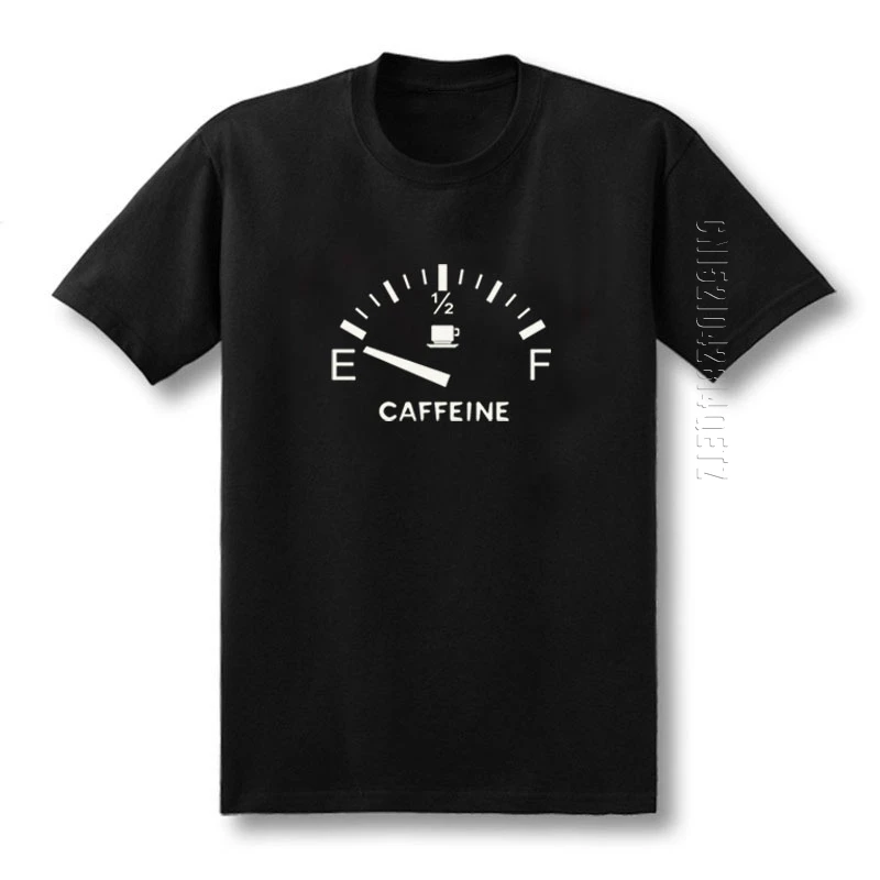 New Funny Empty Caffeine O Neck T Shirt Men Casual Cotton Summer Oversized Need Coffee Tops Tees Mans Tshirt